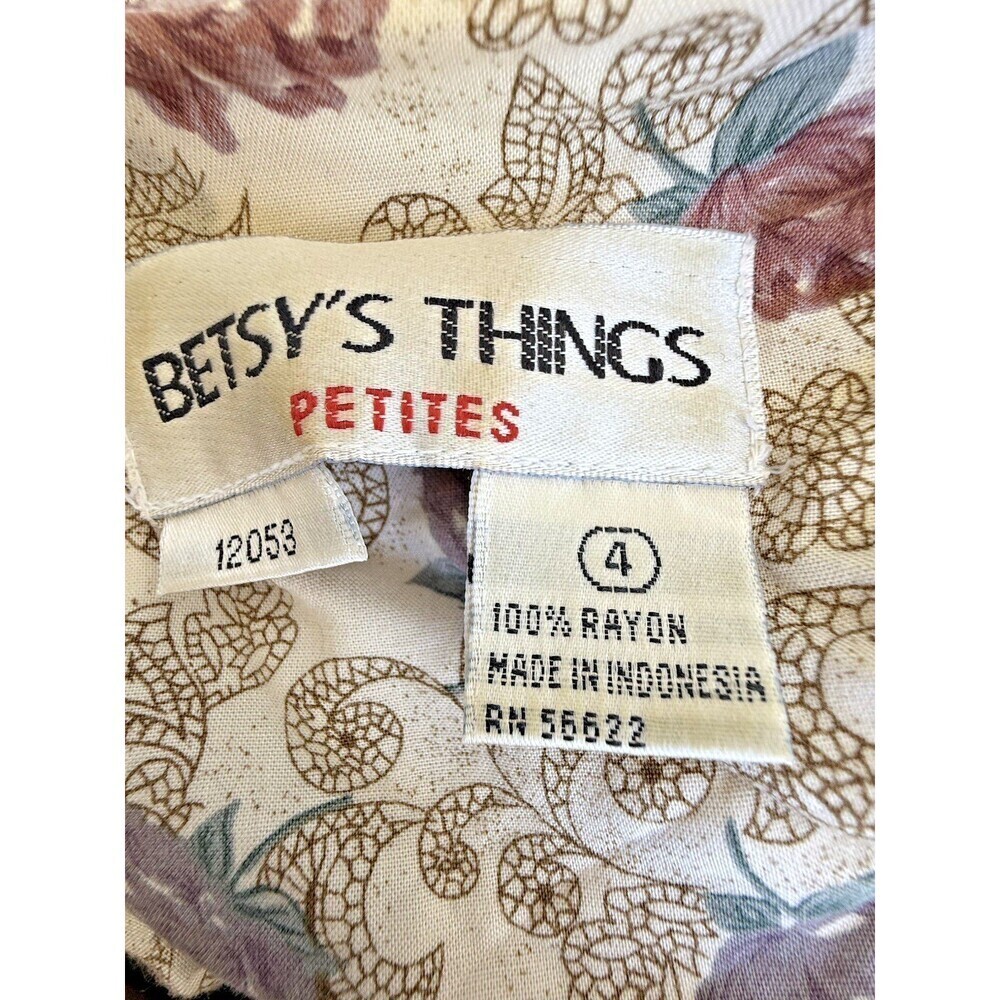 Betsys things petites dress Vintage cottagecore romantic floral short sleeve 4 - Picture 3 of 14
